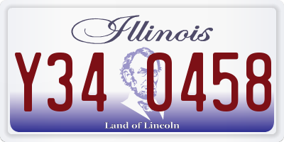 IL license plate Y340458