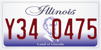 IL license plate Y340475