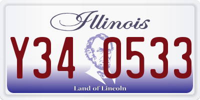 IL license plate Y340533