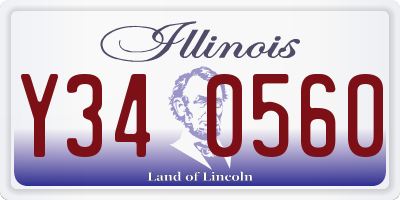IL license plate Y340560