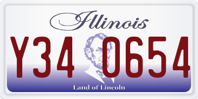 IL license plate Y340654