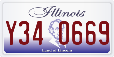 IL license plate Y340669