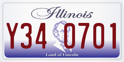 IL license plate Y340701