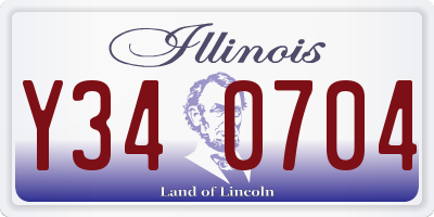IL license plate Y340704