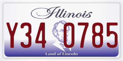 IL license plate Y340785