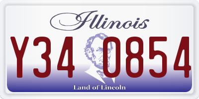 IL license plate Y340854