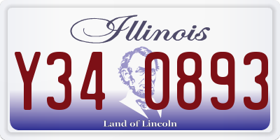 IL license plate Y340893