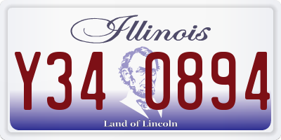 IL license plate Y340894