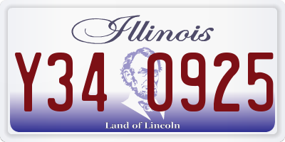 IL license plate Y340925