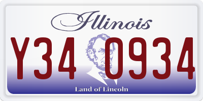 IL license plate Y340934