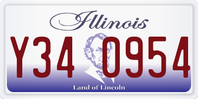 IL license plate Y340954