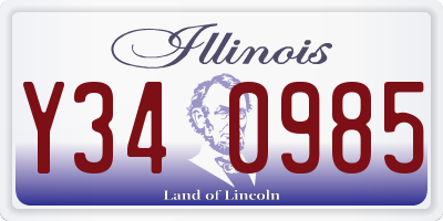 IL license plate Y340985