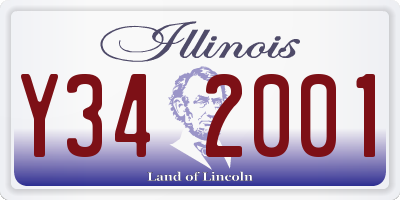 IL license plate Y342001