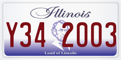 IL license plate Y342003