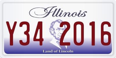 IL license plate Y342016