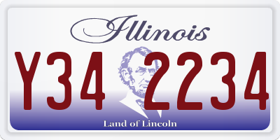 IL license plate Y342234