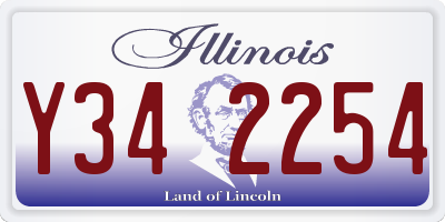 IL license plate Y342254