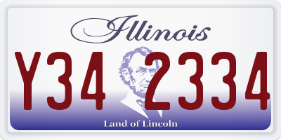 IL license plate Y342334
