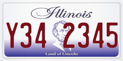 IL license plate Y342345