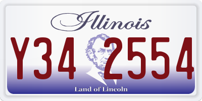 IL license plate Y342554