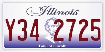 IL license plate Y342725