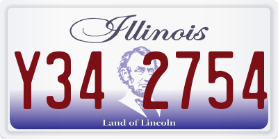 IL license plate Y342754