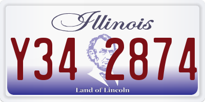 IL license plate Y342874
