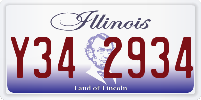 IL license plate Y342934