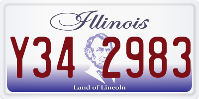 IL license plate Y342983
