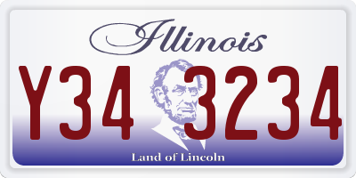 IL license plate Y343234