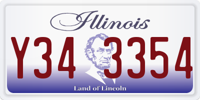 IL license plate Y343354