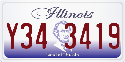 IL license plate Y343419