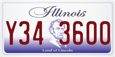 IL license plate Y343600