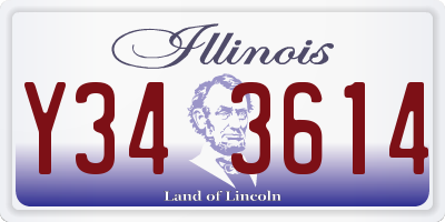 IL license plate Y343614
