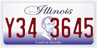 IL license plate Y343645