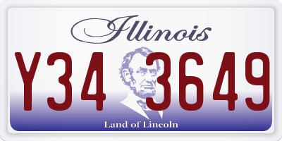 IL license plate Y343649