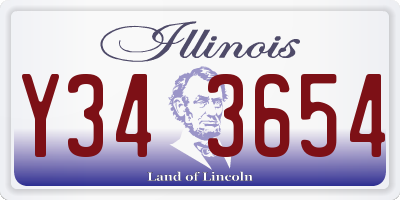IL license plate Y343654