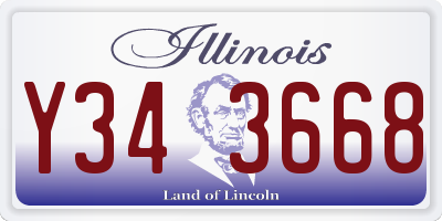 IL license plate Y343668