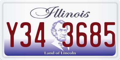 IL license plate Y343685