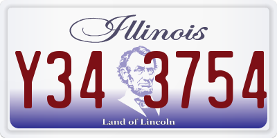 IL license plate Y343754