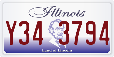 IL license plate Y343794