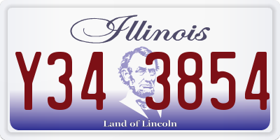 IL license plate Y343854