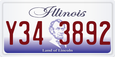 IL license plate Y343892