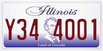 IL license plate Y344001