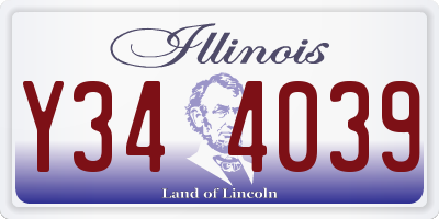 IL license plate Y344039