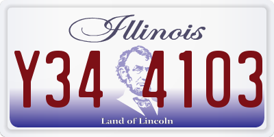 IL license plate Y344103