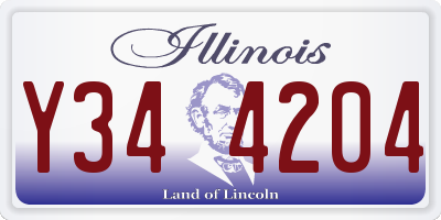 IL license plate Y344204