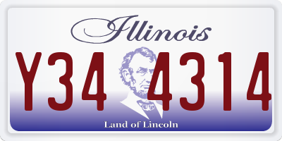 IL license plate Y344314