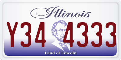 IL license plate Y344333