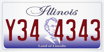 IL license plate Y344343